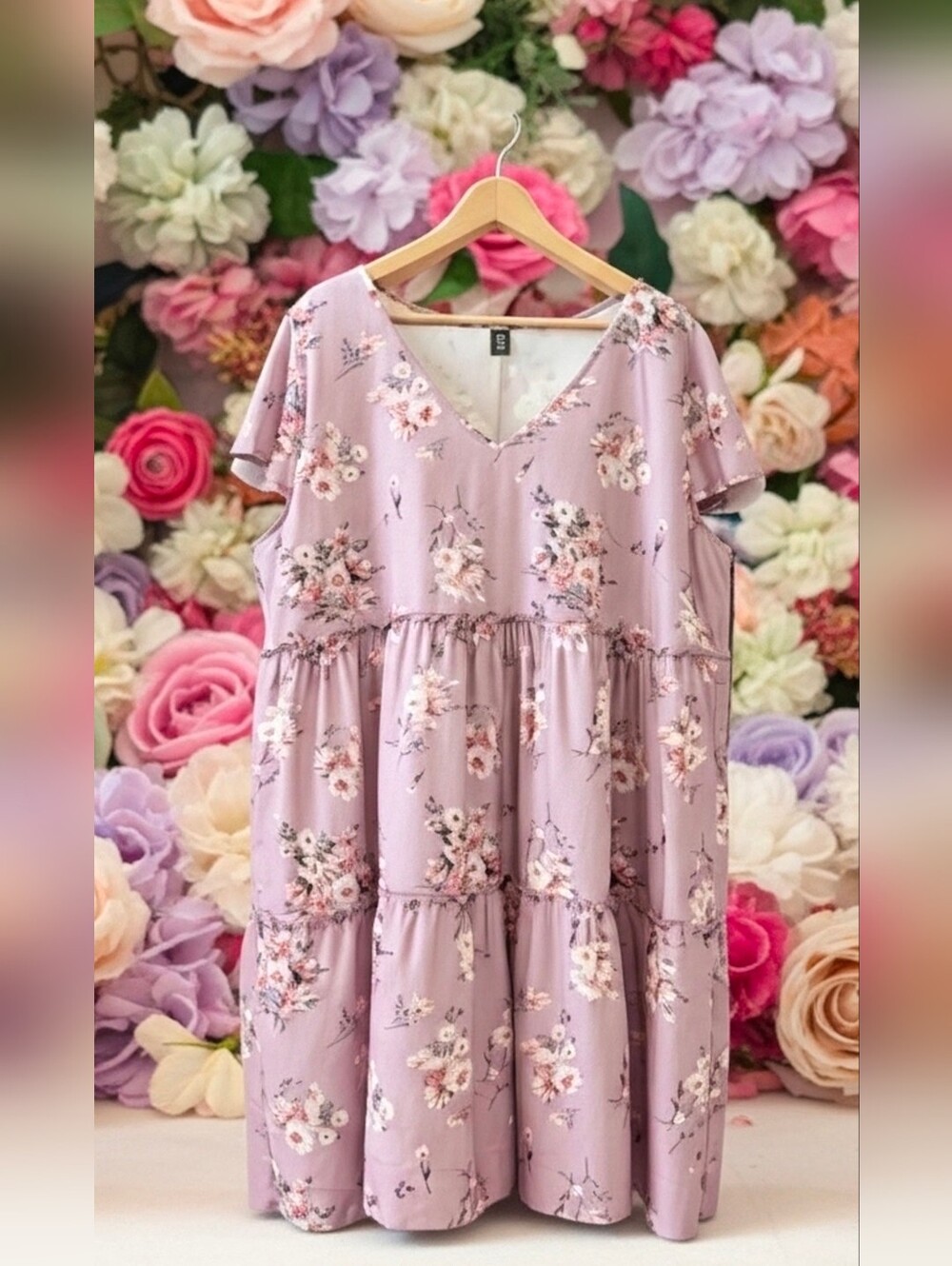 New - Lavender Floral Boho Dress